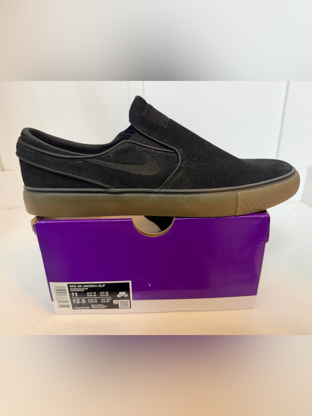 New Nike SB Janoski+ Slip On Men's Skate Shoes Size 11 Black Gum FN5893-003